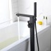 Homili Black Freestanding Bathtub Faucet Floor Mounted Bath Tub Filler with Hand Shower Set - B07845KZP9